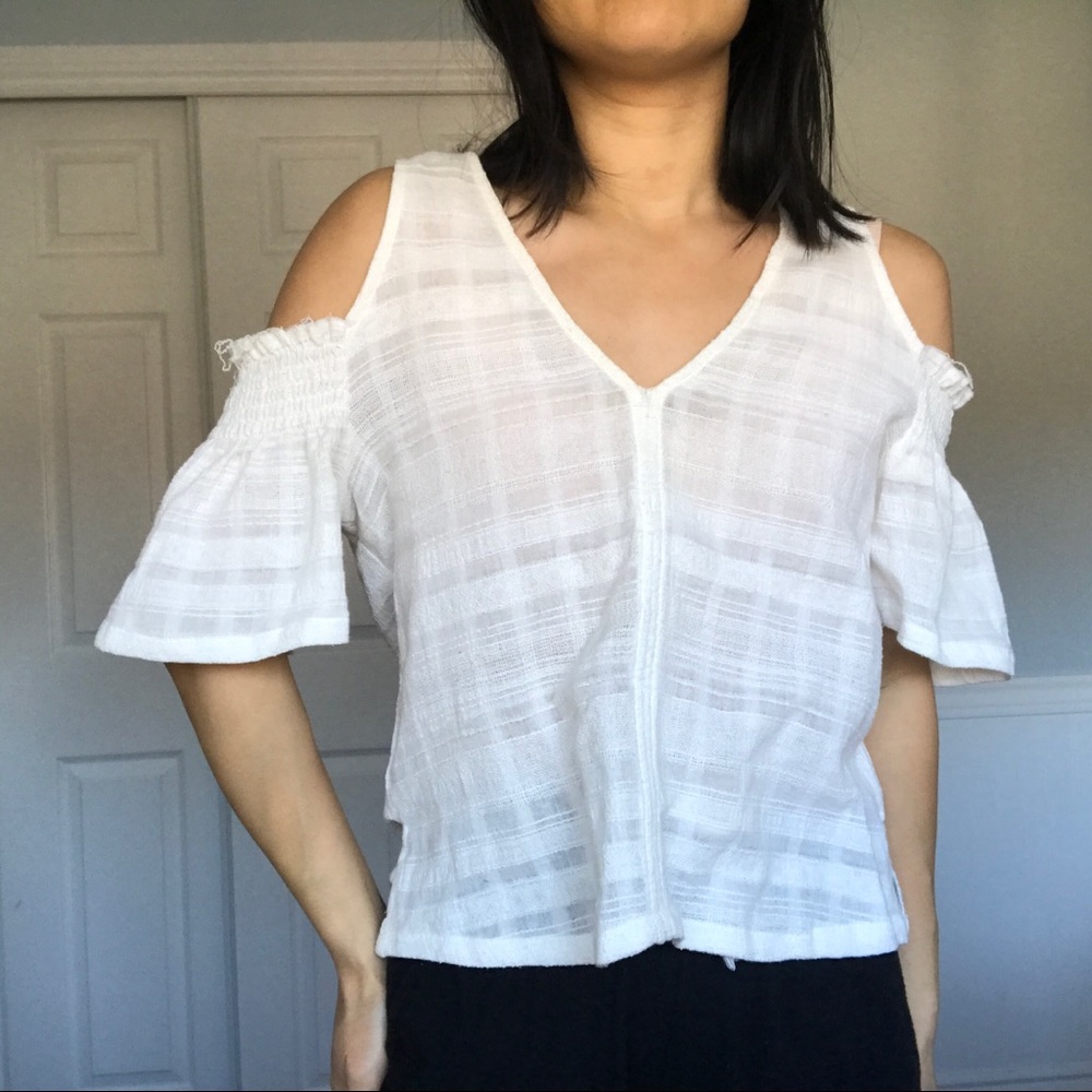 Anthropologie Tina Jo White Cotton Top. Women’s size Small.